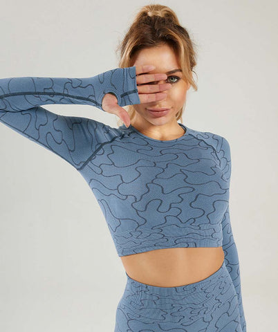 Electric Long Sleeve Crop Top