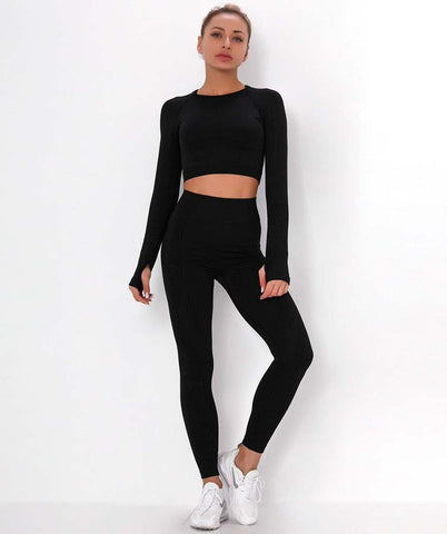 Focus Long Sleeve Crop Top