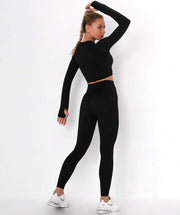 Focus Long Sleeve Crop Top